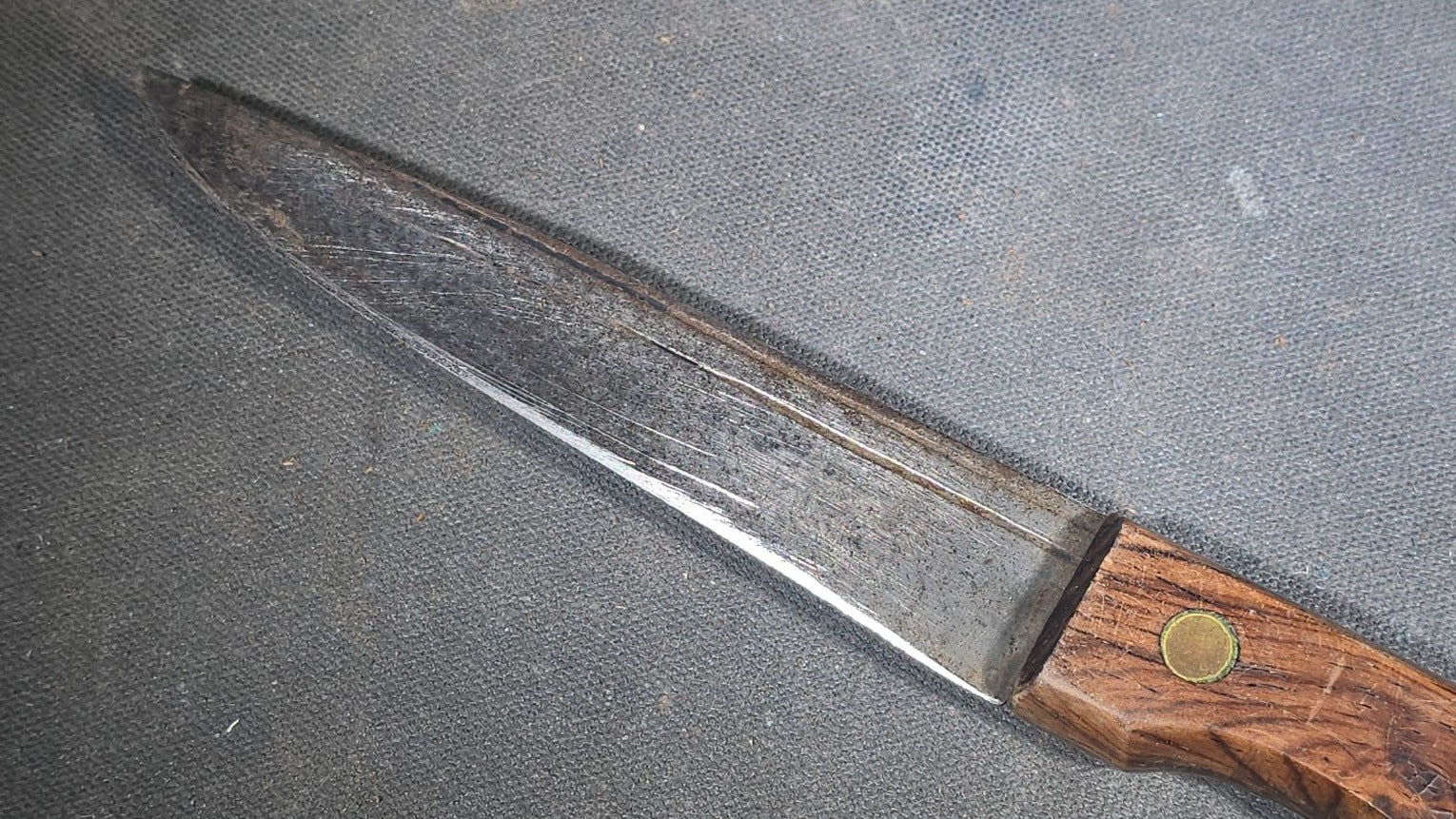 Vintage Herter's Inc. Fixed Blade Knife with Wood Handle and Tooled Leather Sheath