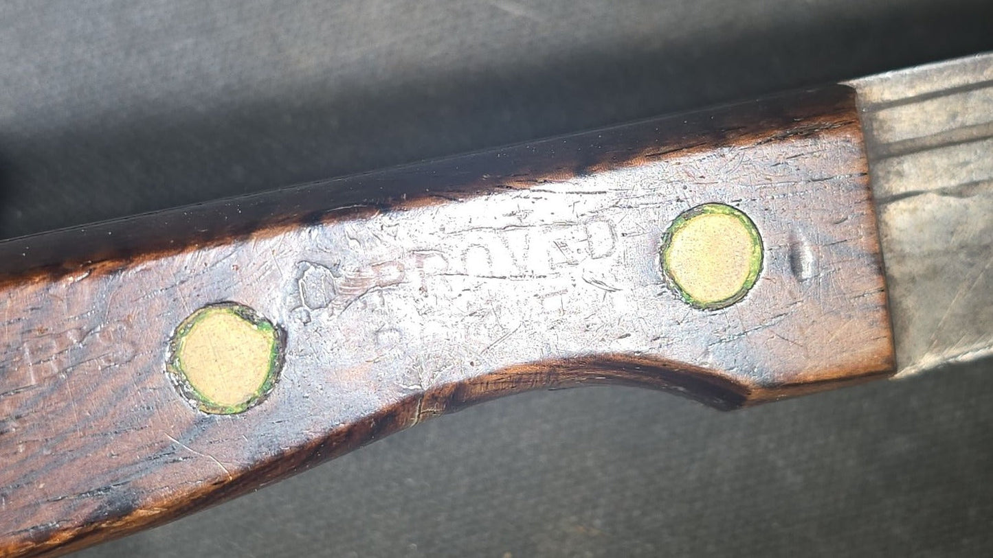 Vintage Herter's Inc. Fixed Blade Knife with Wood Handle and Tooled Leather Sheath