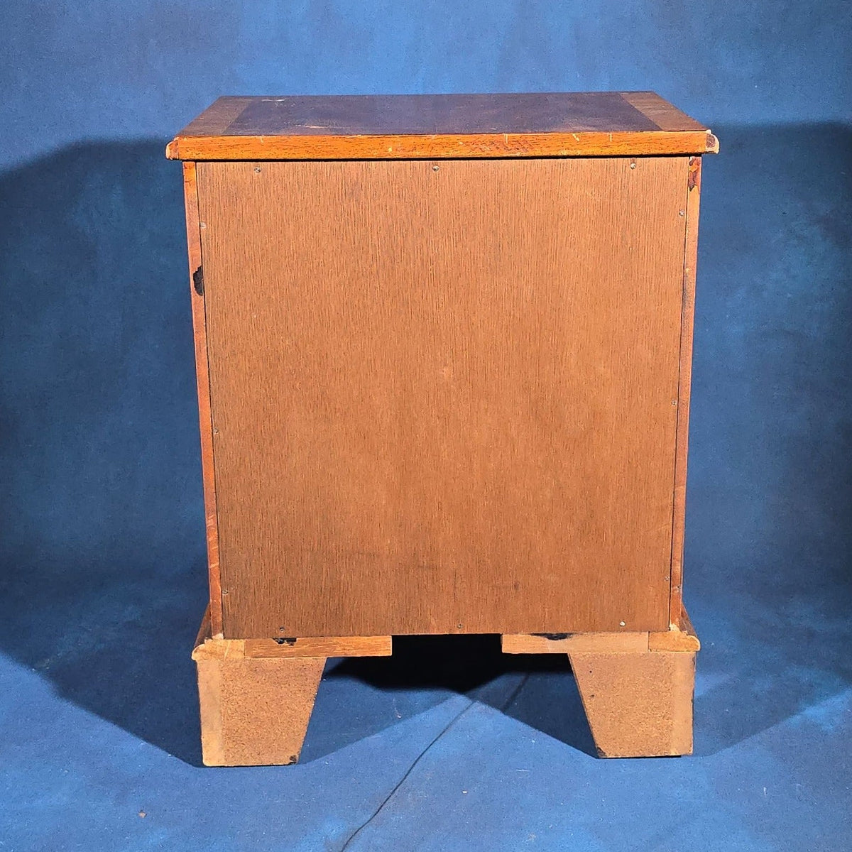 Vintage Georgian-Style Miniature Chest of Drawers with Crossbanded Top and Bracket Feet