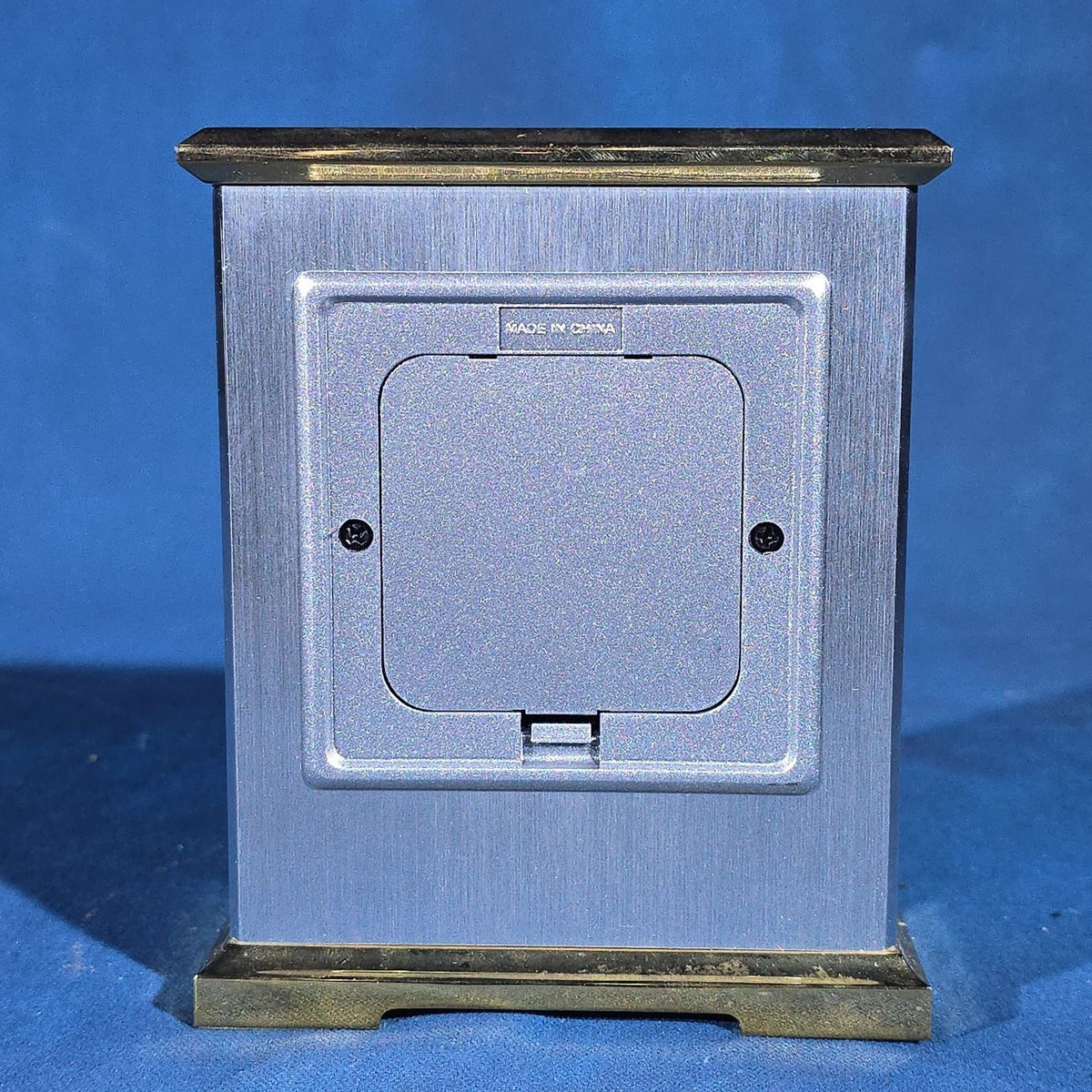 Modern Bulova Quartz Desk Clock, Model B2038, Engraved 2003