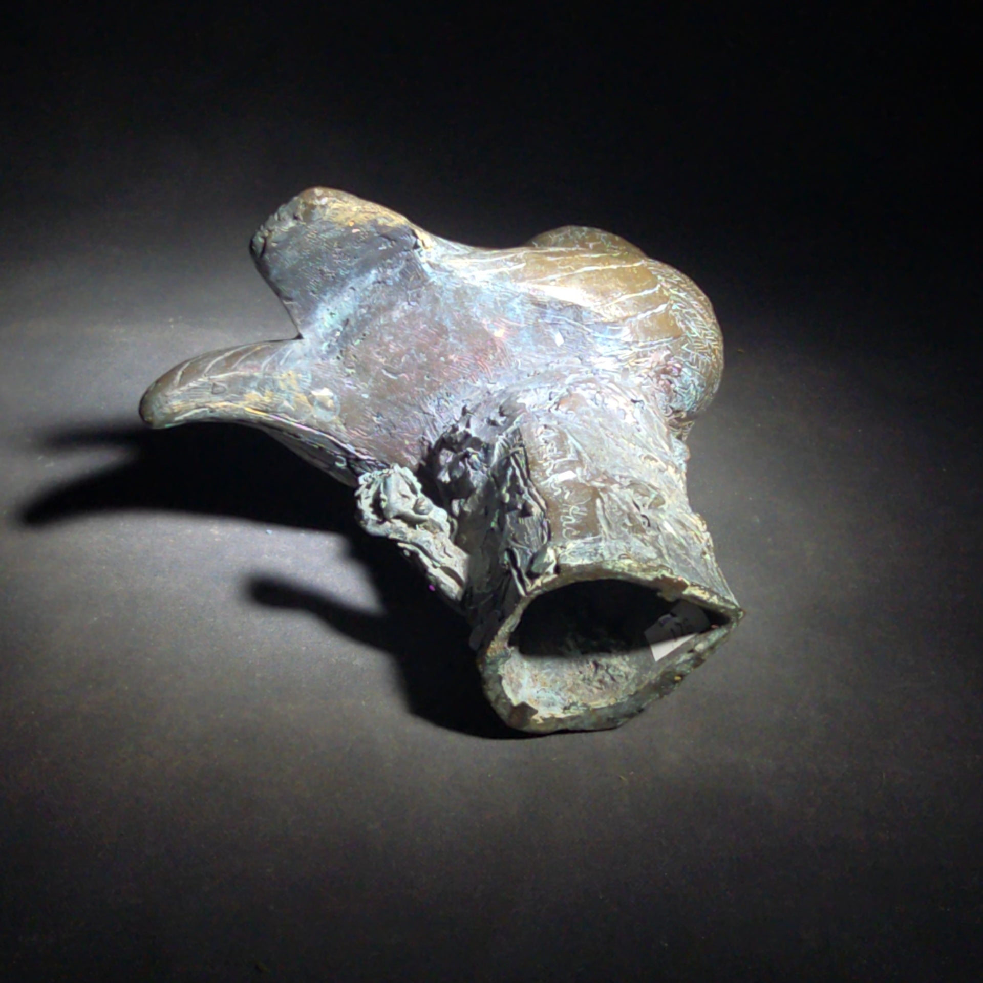 Vintage Bronze Owl Sculpture on Naturalistic Base, Signed Arthur Hacker