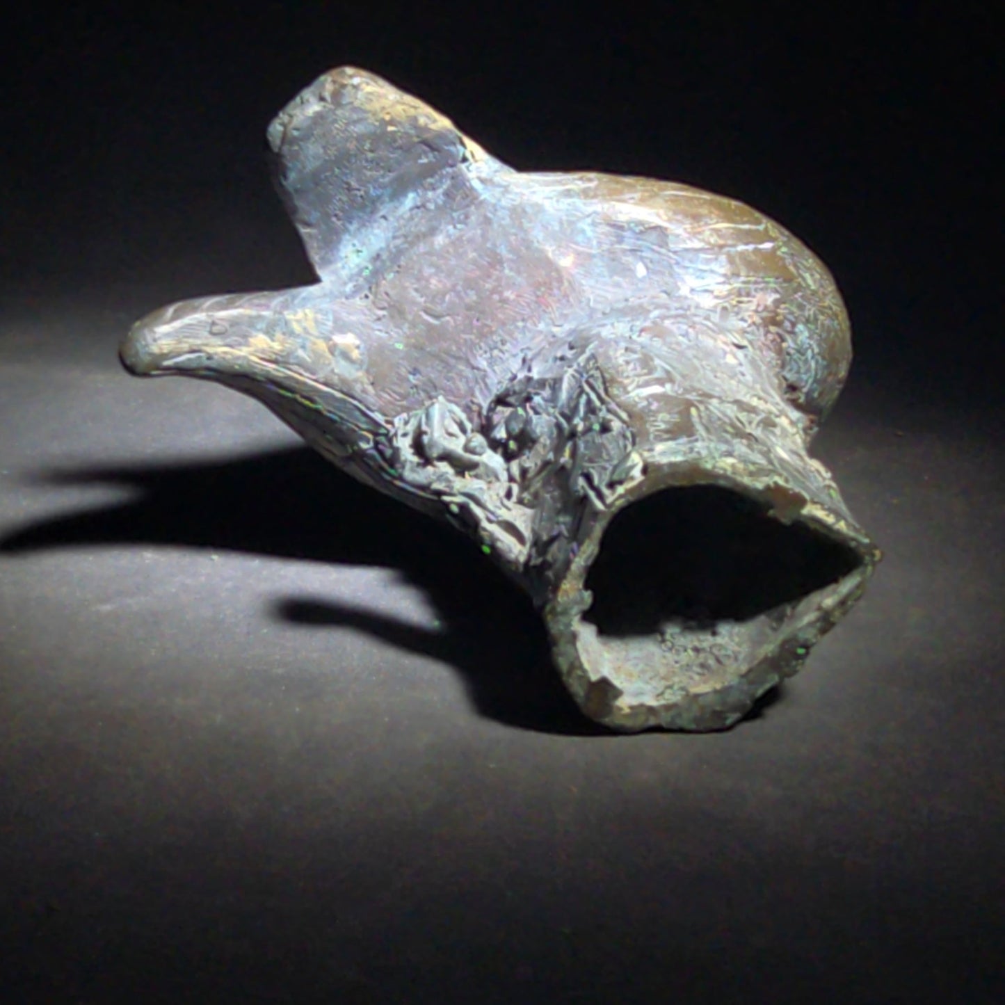 Vintage Bronze Owl Sculpture on Naturalistic Base, Signed Arthur Hacker