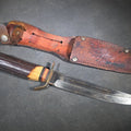 Lot 094 - Vintage Concord Fixed-Blade Hunting Knife with Stacked Handle and Tooled Leather Sheath, Solingen, Germany, 9" L