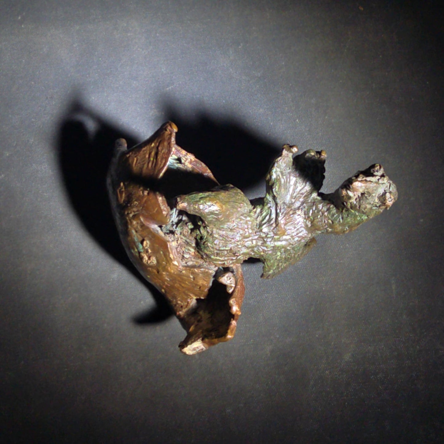 Vintage Abstract Bronze Sculpture of a Bird Hatching from an Egg