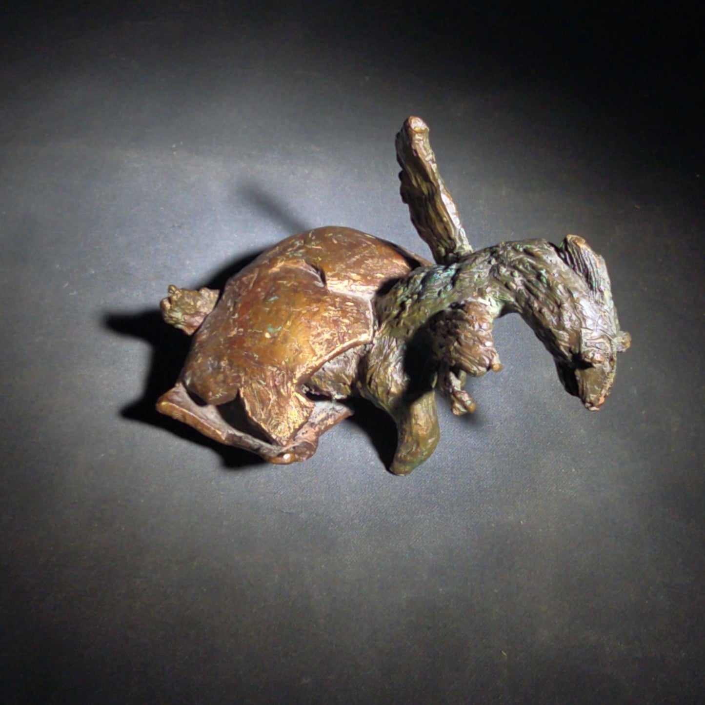 Vintage Abstract Bronze Sculpture of a Bird Hatching from an Egg