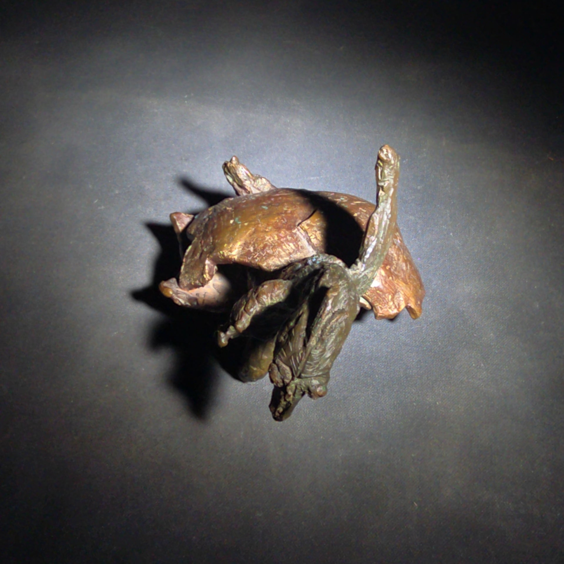 Vintage Abstract Bronze Sculpture of a Bird Hatching from an Egg
