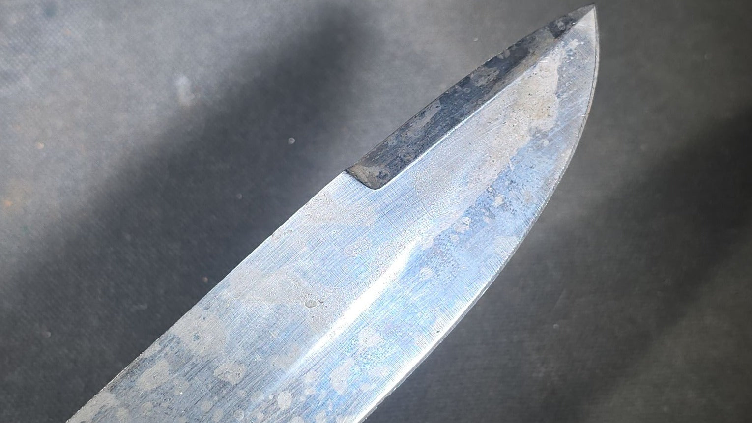 Antique Bowie-Style Knife with Bone Handle Scales, Brass Crossguard, and Leather Sheath