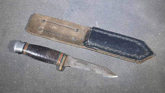 Vintage Miniature Fixed-Blade Knife with Leather Sheath, Manufactured by William Rodgers, Sheffield, England