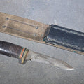 Lot 096 - Vintage Miniature Fixed-Blade Knife with Leather Sheath, Manufactured by William Rodgers, Sheffield, England, 4-1/2" L