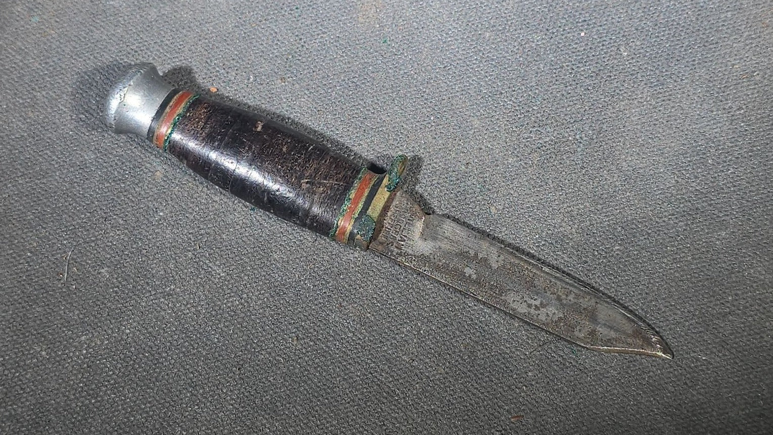 Vintage Miniature Fixed-Blade Knife with Leather Sheath, Manufactured by William Rodgers, Sheffield, England