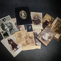 Lot 091 - Grouping of 12 Antique and Vintage Photographs Including Crescent Moon Snapshot, Rock Formation C.D.V., Child with Doll Cabinet Card by Schloeder, and Girl with Hoop Cabinet Card by Neale, Tremont, New York