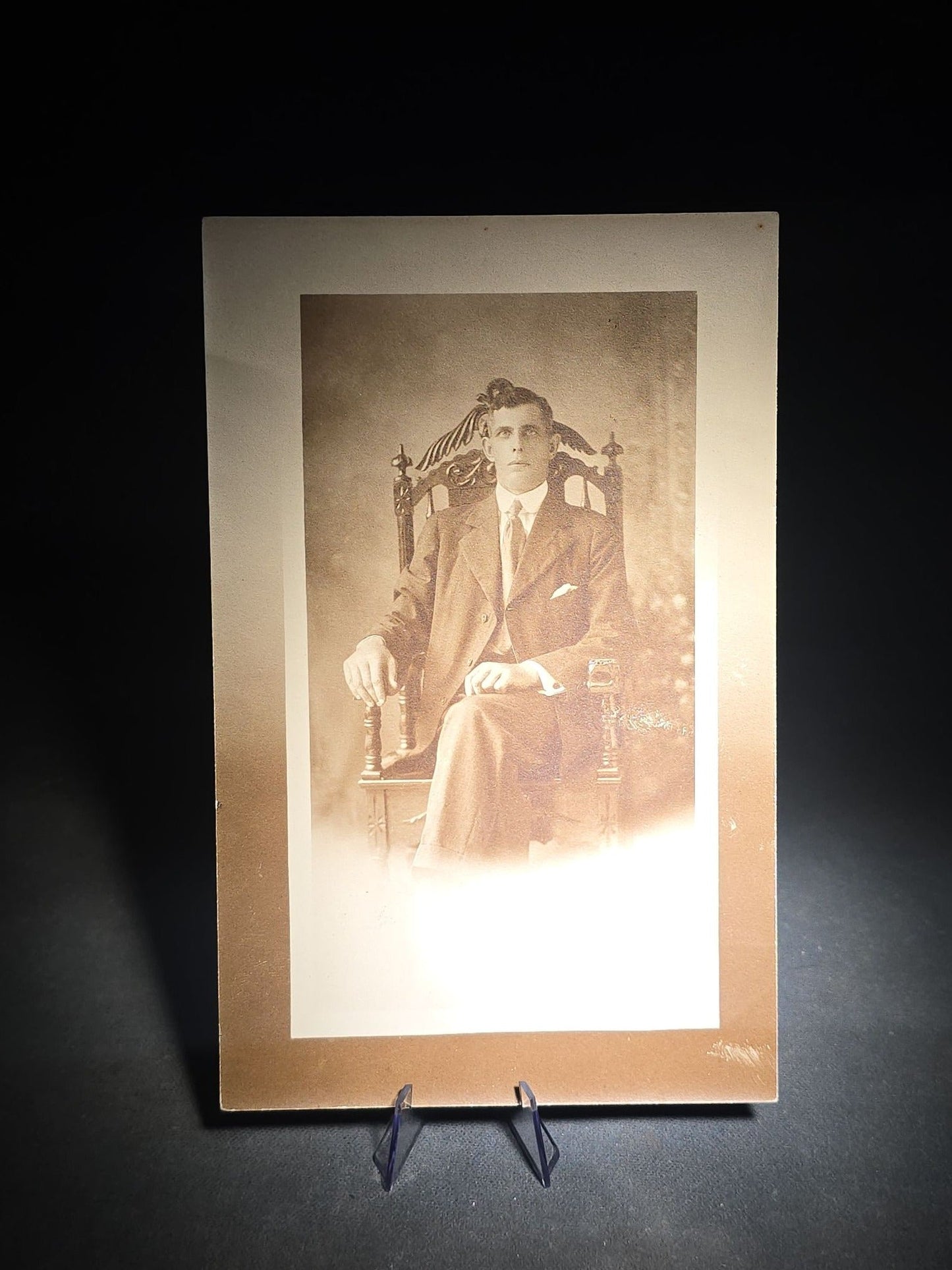 Grouping of 12 Antique and Vintage Photographs including Crescent Moon Snapshot, Rock Formation C.D.V., Child with Doll Cabinet Card by Schloeder, and Girl with Hoop Cabinet Card by Neale, Tremont, New York