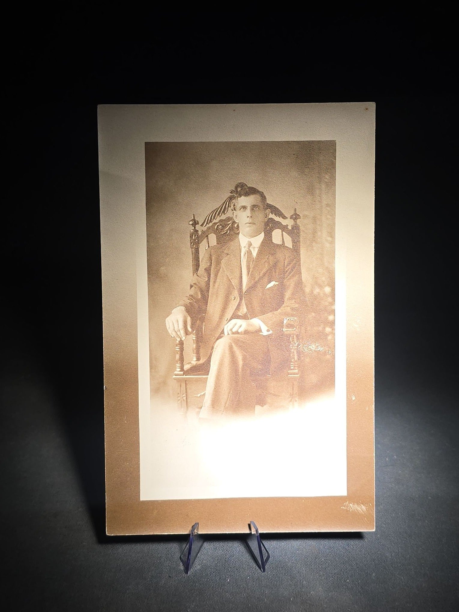 Grouping of 12 Antique and Vintage Photographs including Crescent Moon Snapshot, Rock Formation C.D.V., Child with Doll Cabinet Card by Schloeder, and Girl with Hoop Cabinet Card by Neale, Tremont, New York