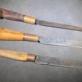 Lot 098 - Trio of Vintage Handmade Folk Art Knives with Blades Marked C.D. Dickinson & Son Including Two with Carved Wooden Handles Dated 1948 and 1949, and Example Forged by A.C. House, North Hadley, Massachusetts