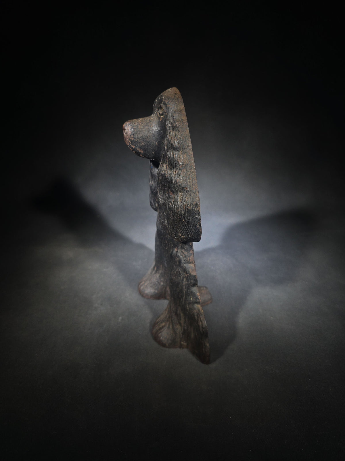 Vintage Cast Iron Cocker Spaniel Dog Doorstop, Manufactured by Virginia Metalcrafters, Waynesboro, Virginia, Copyright 1949