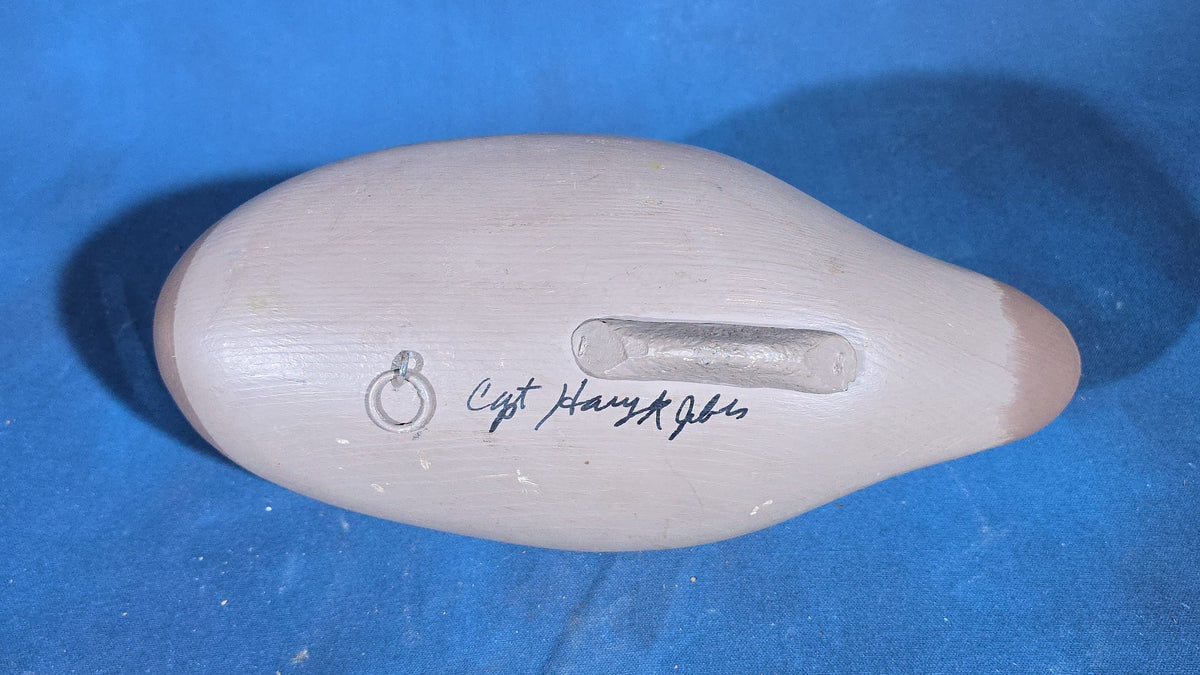 Grouping of Four Vintage Hand-Carved and Hand-Painted Duck Decoys including Canvasback Signed Capt. Harry R. Jobes and Scoter Carved J.H. Whitney