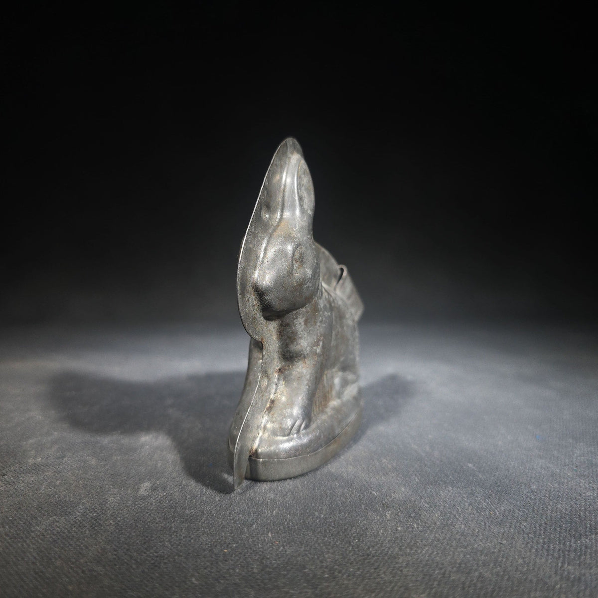 Antique German Two-Piece Figural Rabbit Chocolate Mold with Clips, Stamped "Germany"