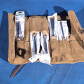 Lot 187 - Grouping of Five Modern Auriou Wood Carving Tools in Suede Tool Roll