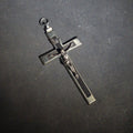 Lot 147 - Vintage Crucifix Pendant with Corpus and Dark Wood Inlay, 4-1/2" H