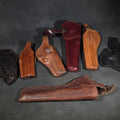 Lot 100 - Grouping of Seven Vintage Leather Pistol Holsters Including Bianchi #111 Cyclone and Interarms PHL-1