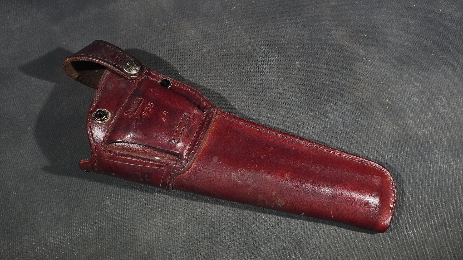 Grouping of Seven Vintage Leather Pistol Holsters including Bianchi #111 Cyclone and Interarms PHL-1