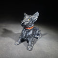 Lot 101 - Vintage Austrian Cold-Painted Cast Metal Scottish Terrier Figurine with Hinged Compartment and Red Studded Collar, 6" L
