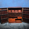 Lot 049 - Antique Mahogany Stationery Cabinet with Pigeon-Hole Compartments and Drawers, 23-1/2" L x 25-1/8" H