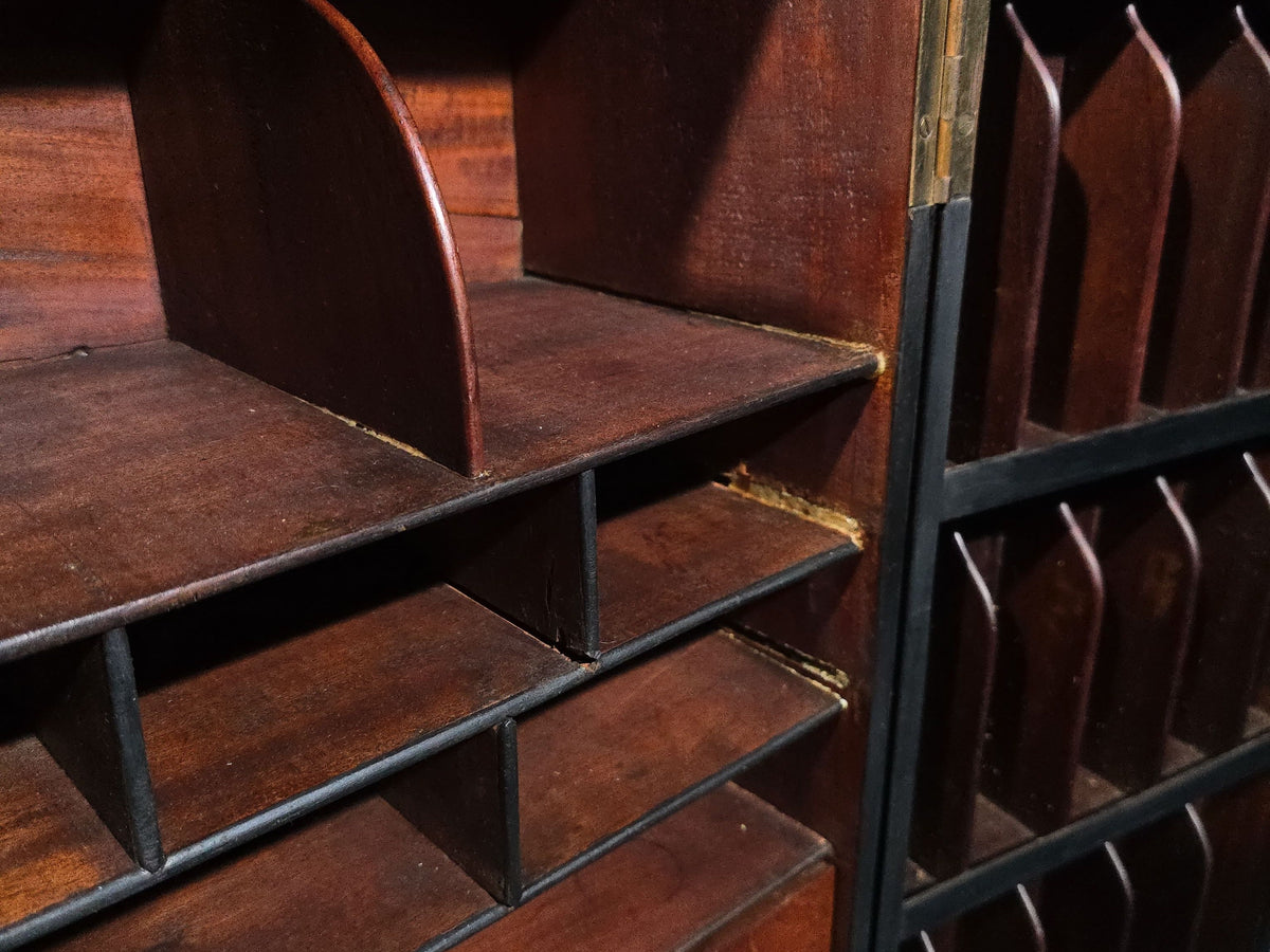 Antique Mahogany Stationery Cabinet with Pigeon-Hole Compartments and Drawers