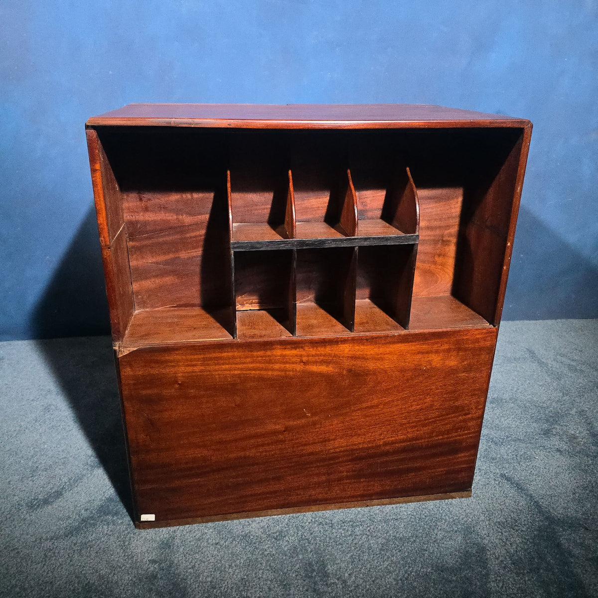 Antique Mahogany Stationery Cabinet with Pigeon-Hole Compartments and Drawers