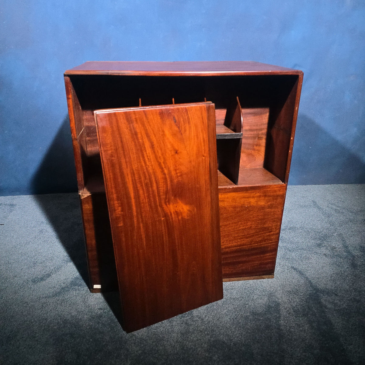 Antique Mahogany Stationery Cabinet with Pigeon-Hole Compartments and Drawers