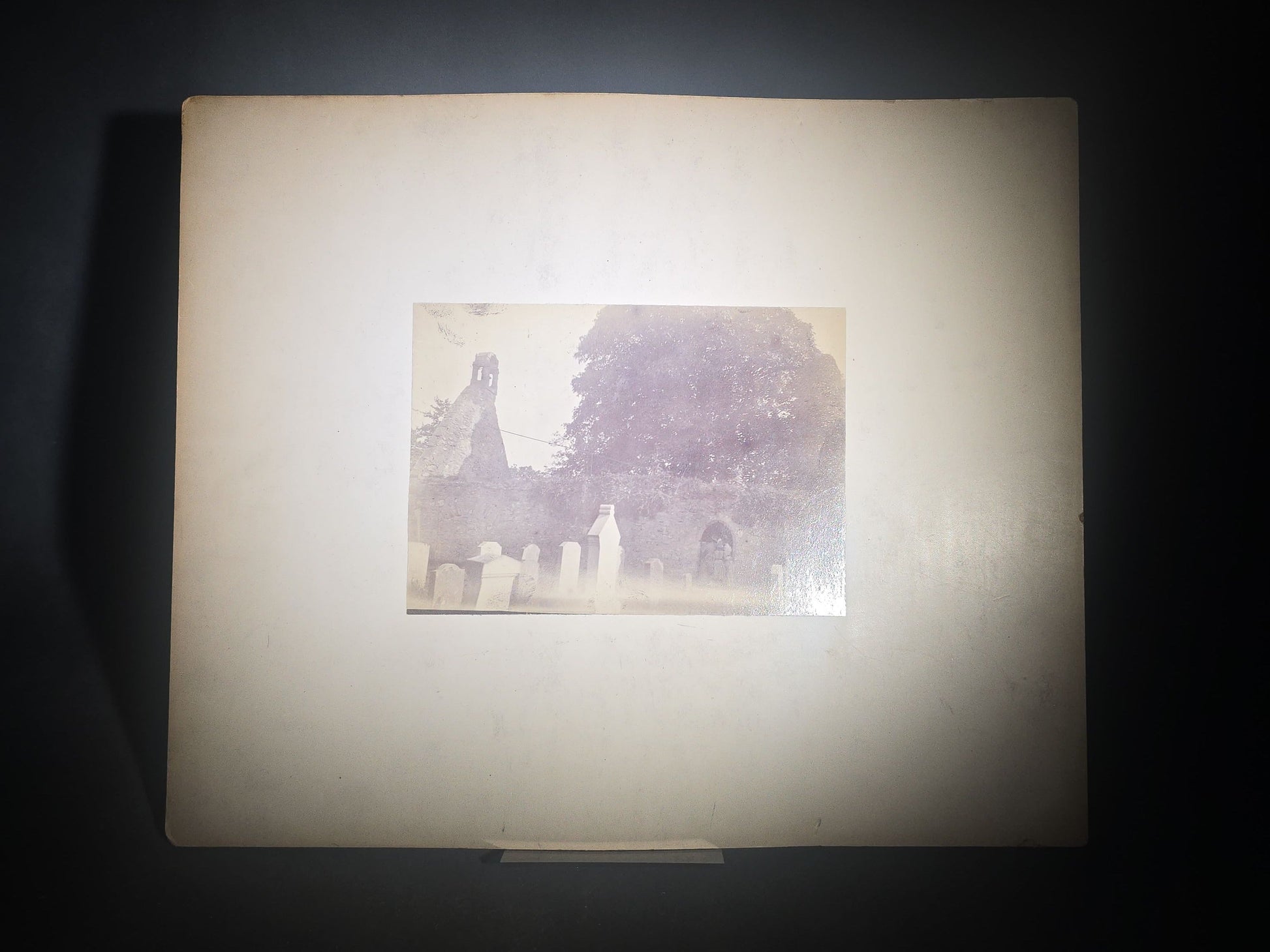 Grouping of Four Antique Board-Mounted and Cabinet Card Photographs including Hand-Painted Watercolor Surround Portrait of Ida Gertrude Perley, 1861, and Denman Thompson's "Old Homestead" Theater Scene, Photographed by Falk, New York