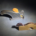 Lot 091 - Pair of Antique Woodworking Hand Planes Including a Brass and Rosewood Bullnose Plane and a Cast Iron Rabbet Plane
