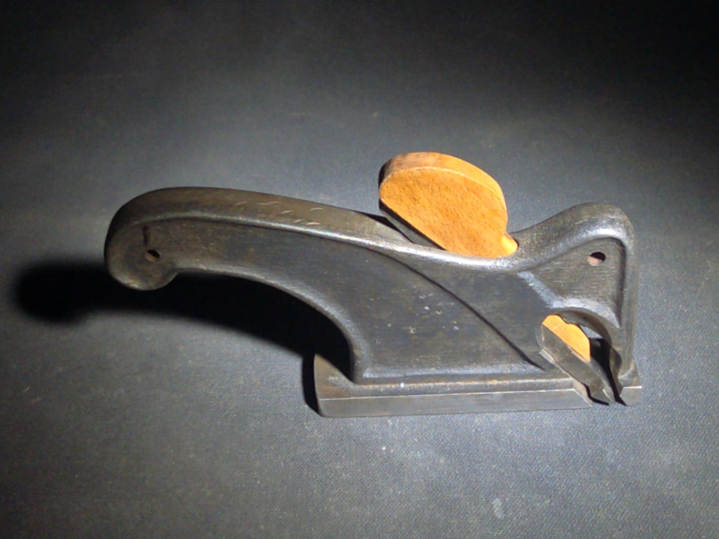 Pair of Antique Woodworking Hand Planes including a Brass and Rosewood Bullnose Plane and a Cast Iron Rabbet Plane