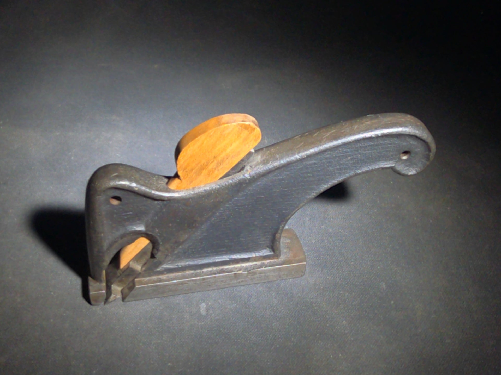 Pair of Antique Woodworking Hand Planes including a Brass and Rosewood Bullnose Plane and a Cast Iron Rabbet Plane