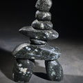 Lot 102 - Vintage Inuit Carved Stone Inukshuk Sculpture with Canadian Eskimo Art Certification Label, 9" H