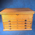Lot 052 - Antique Oak Tool Chest with Four Drawers, Hinged Lid, and Dovetail Joinery, 24-1/2" L x 16" H
