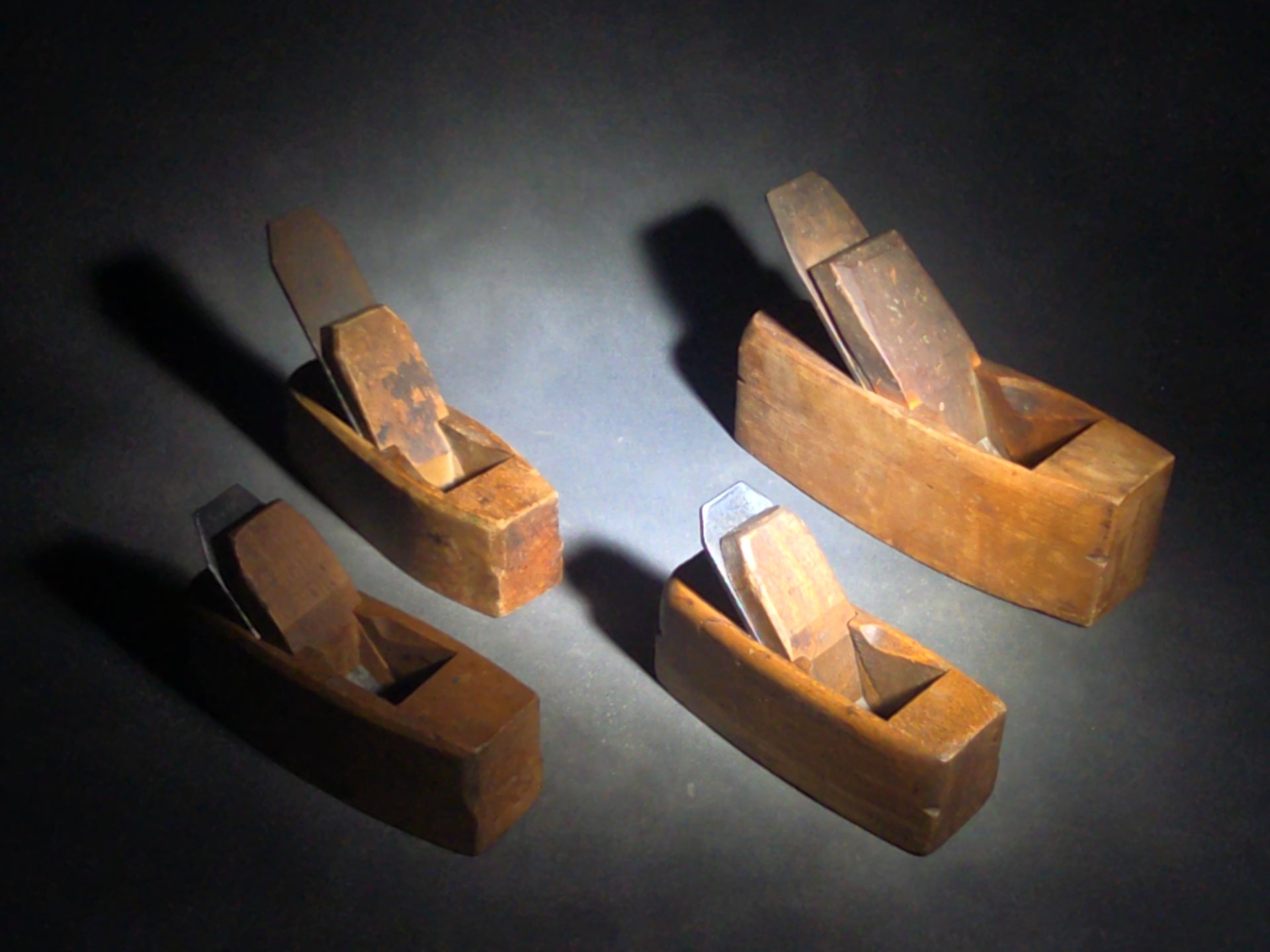 Grouping of Four Antique Wooden Block Hand Planes