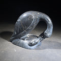 Lot 103 - Vintage Inuit Soapstone Carving of a Preening Bird with Inuktitut Syllabics and Igloo Tag, 3-5/8" H