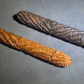 Lot 142 - Pair of Antique Woven Needle Cases with Removable Caps, One Containing Sewing Needles