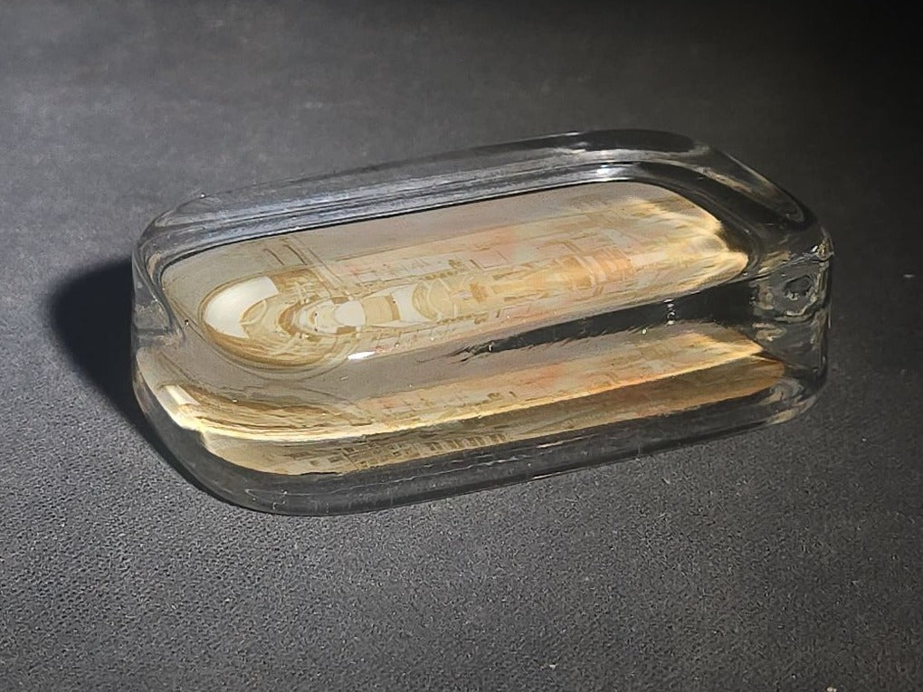 Antique Glass Paperweight with Photograph of the Brooklyn Bridge and New York City Skyline