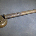Lot 141 - Antique Japanese Bronze Yatate Portable Writing Set with Rat-Design Inkpot, Hinged Lid, and Kogatana Knife, 7-1/4" L