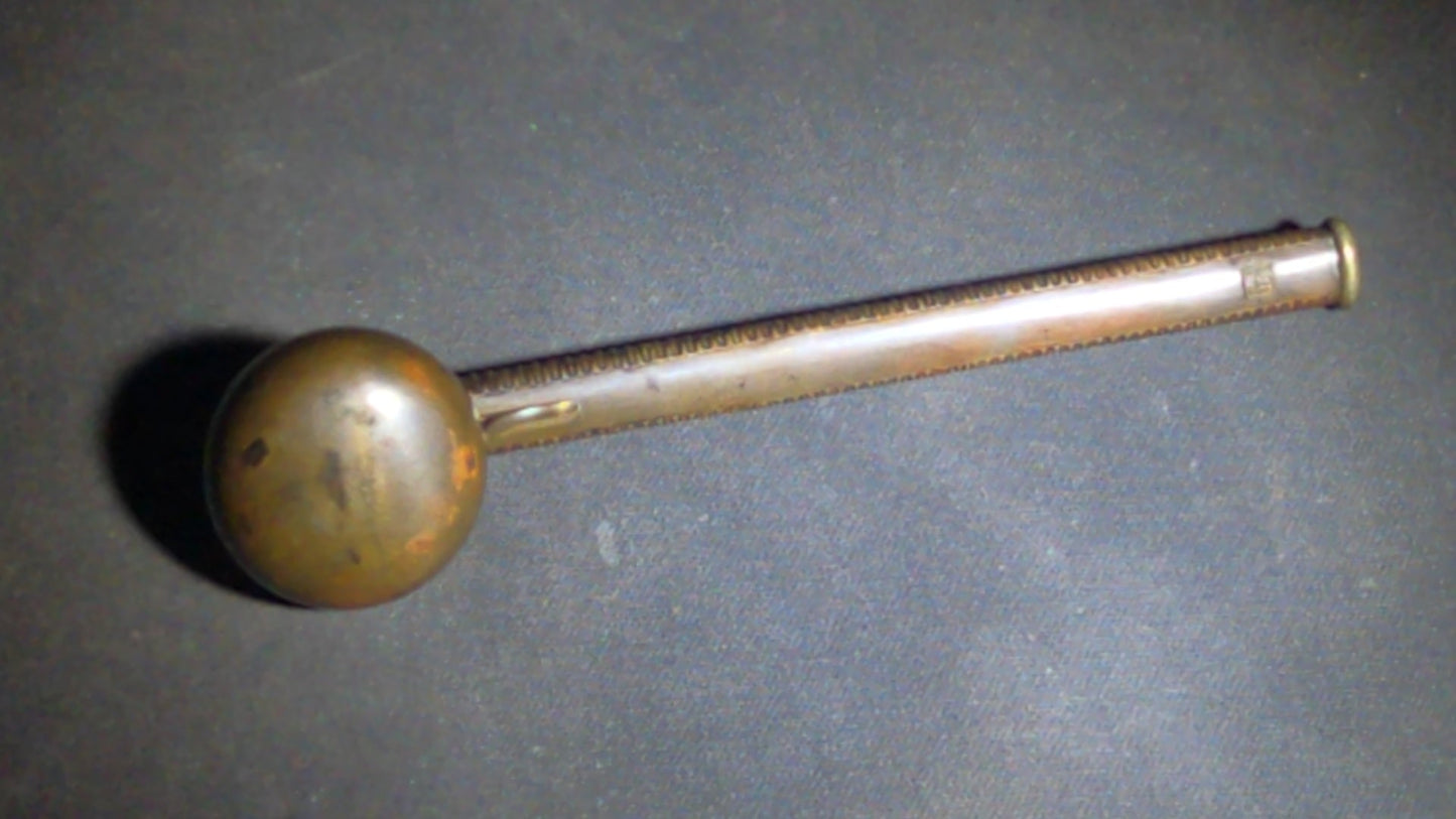 Antique Japanese Bronze Yatate Portable Writing Set with Rat-Design Inkpot, Hinged Lid, and Kogatana Knife