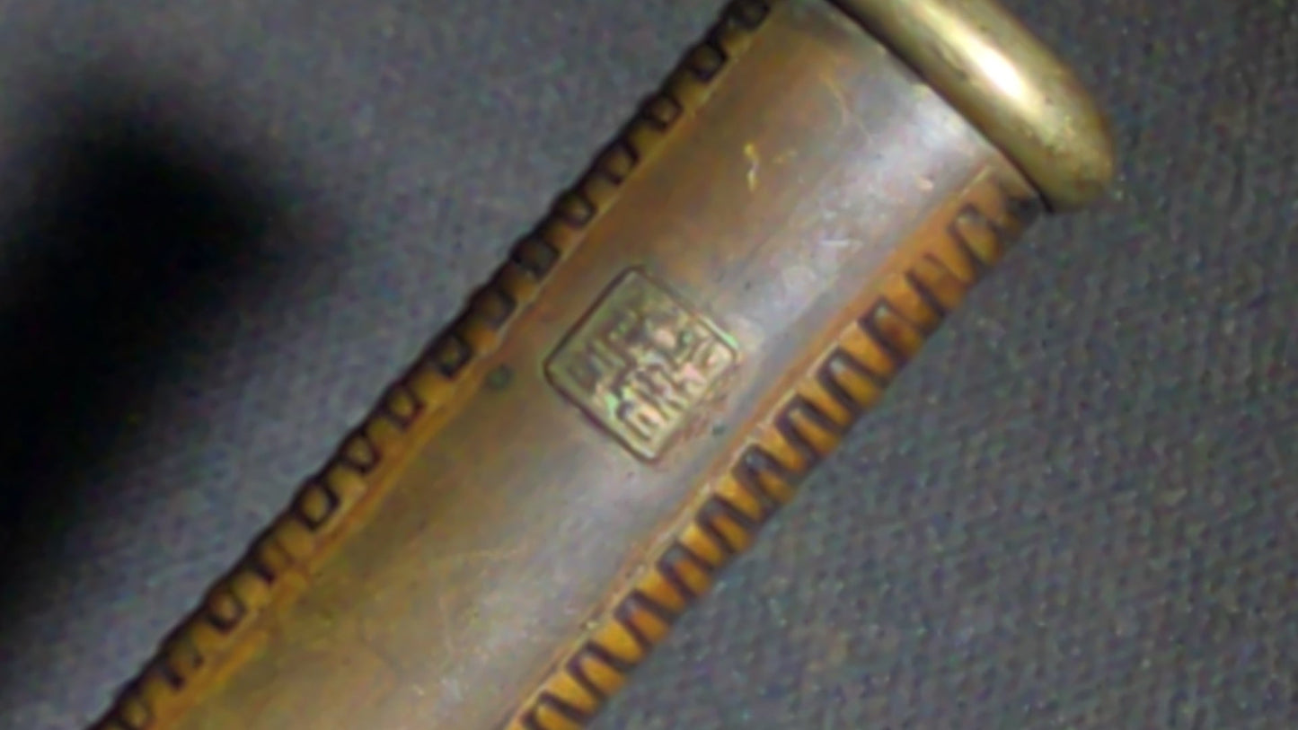 Antique Japanese Bronze Yatate Portable Writing Set with Rat-Design Inkpot, Hinged Lid, and Kogatana Knife