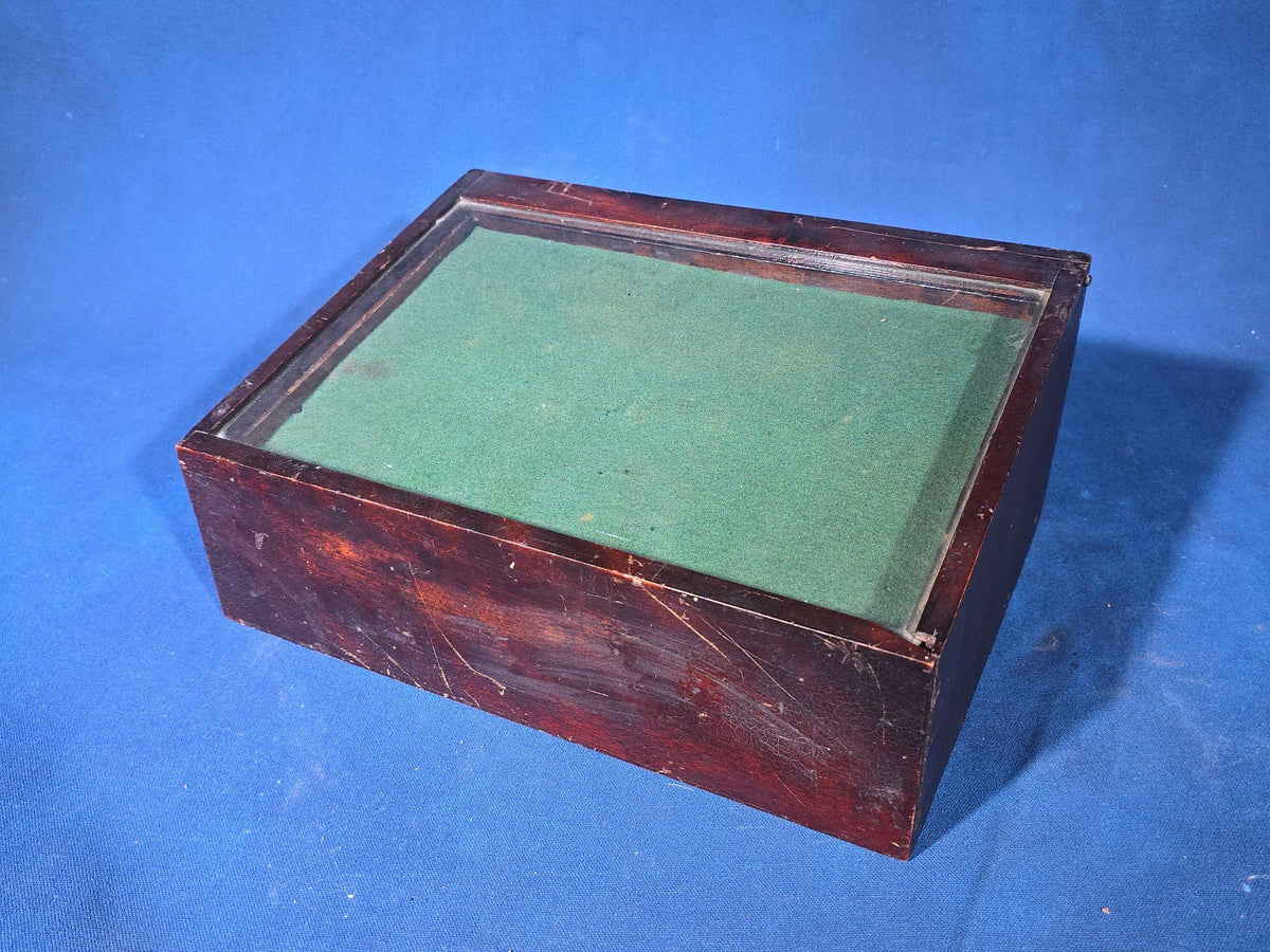 Vintage Hickok Mfg. Co. Countertop Store Display Case with Green Felt and Glass Top
