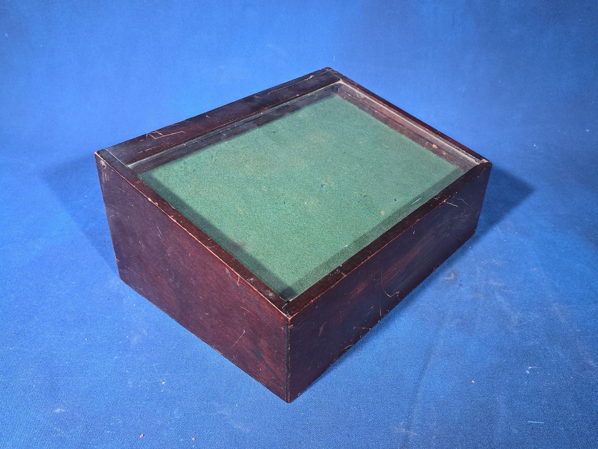 Vintage Hickok Mfg. Co. Countertop Store Display Case with Green Felt and Glass Top