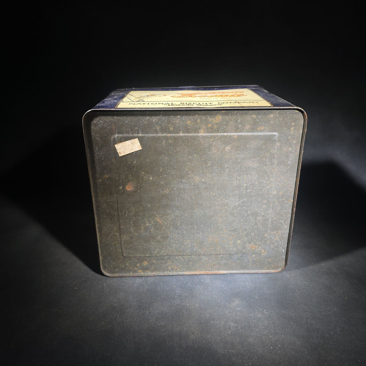 Antique Saltina Biscuit Tin Lithograph Advertising Box with Sailor Graphic, National Biscuit Company "Uneeda Bakers," Made in U.S.A.