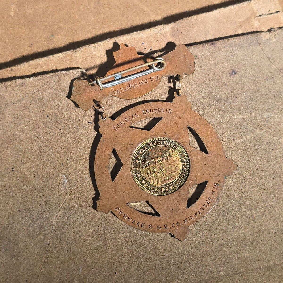 Grouping of Antique U.S. Navy Officer Uniform Remnants and Veteran Organization Medals Including Shoulder Boards, Scoville Buttons, G.A.R. 32nd National Encampment 1898 Souvenir Badge, and Naval Veterans Boston 1904 Convention Medal