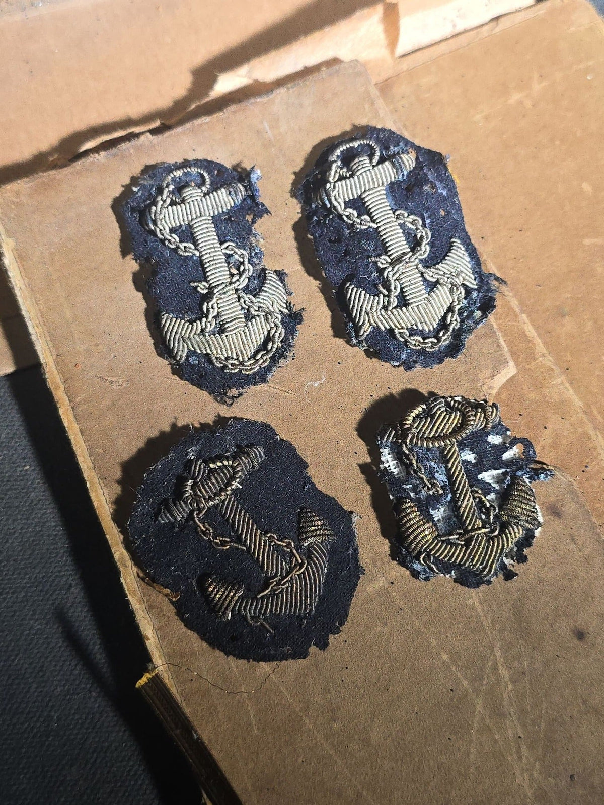 Grouping of Antique U.S. Navy Officer Uniform Remnants and Veteran Organization Medals Including Shoulder Boards, Scoville Buttons, G.A.R. 32nd National Encampment 1898 Souvenir Badge, and Naval Veterans Boston 1904 Convention Medal