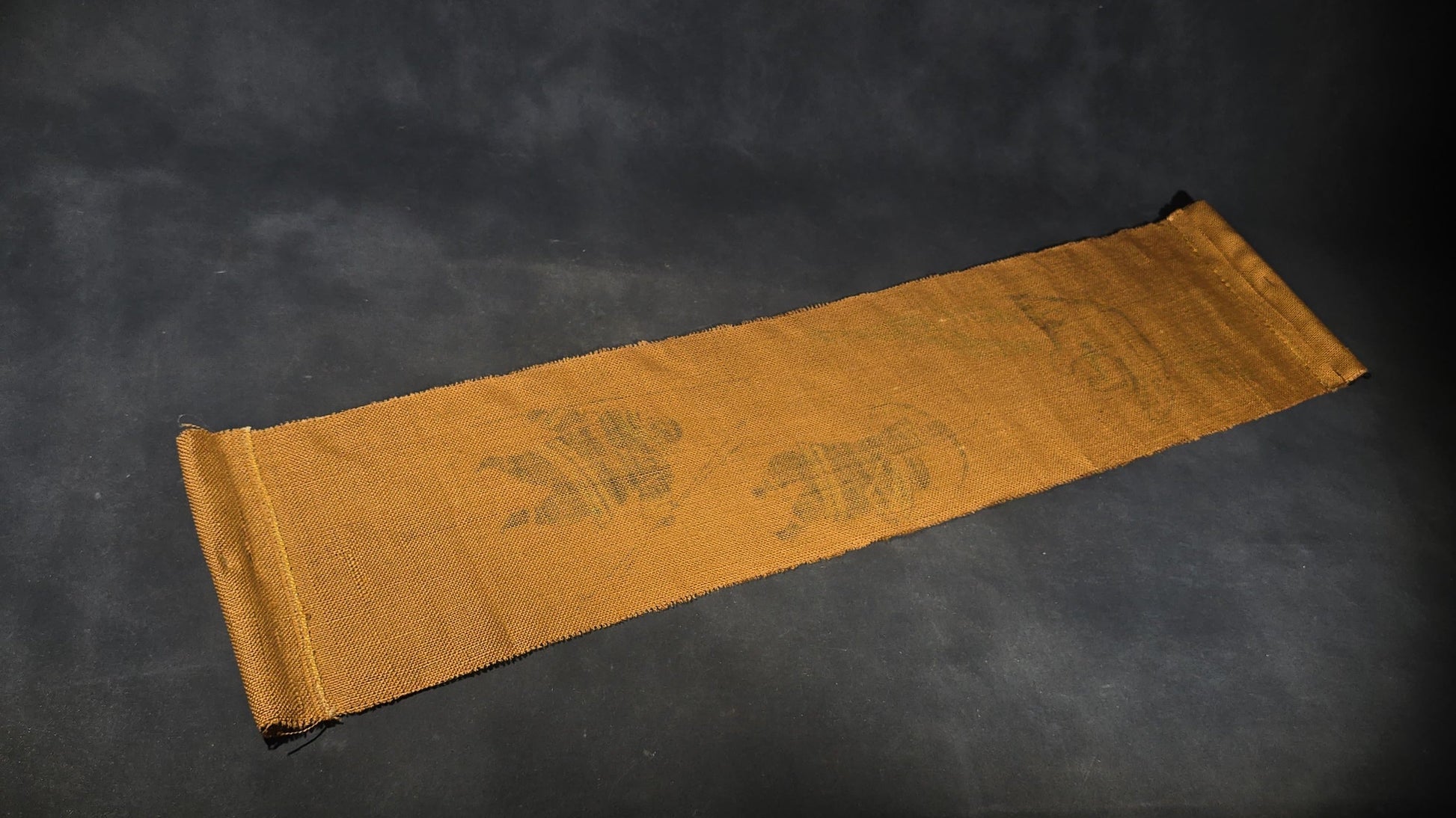 Vintage Screen-Printed Burlap Panel in the Style of Helen Kalvak with Inuit Hunting Figures