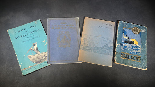 Grouping of Four Antique and Vintage Maritime Books and Catalogues including "Whale Ships and Whaling Scenes" by Allan Forbes, "Scrimshaw: Folk Art of the Whalers," and "Ships and Shipmasters of Old Providence"